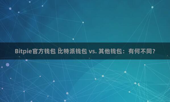 Bitpie官方钱包 比特派钱包 vs. 其他钱包：有何不同？