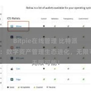 Bitpie在线管理 比特派钱包：数字资产管理生态进化，无限可能！