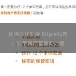 比特派移动版 Bitpie钱包：数字资产管理助力者