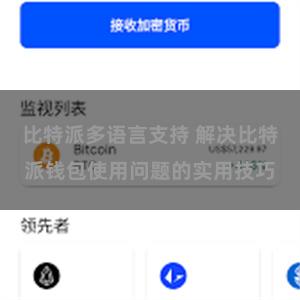 比特派多语言支持 解决比特派钱包使用问题的实用技巧