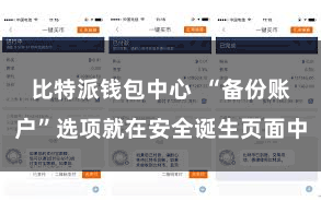 比特派钱包中心  “备份账户”选项就在安全诞生页面中